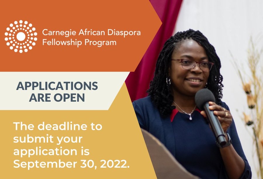Call for Application Carnegie African Diaspora Fellowship Program