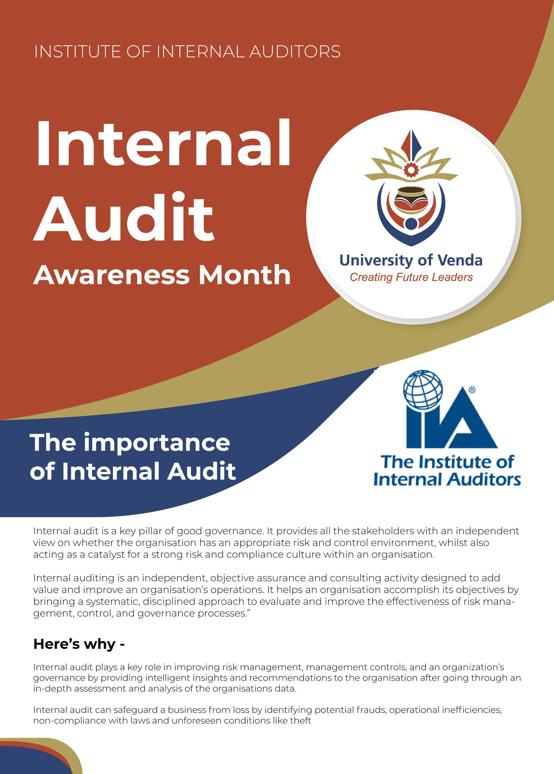 Internal Audit Awareness Month (May 2023) Competition University of Venda