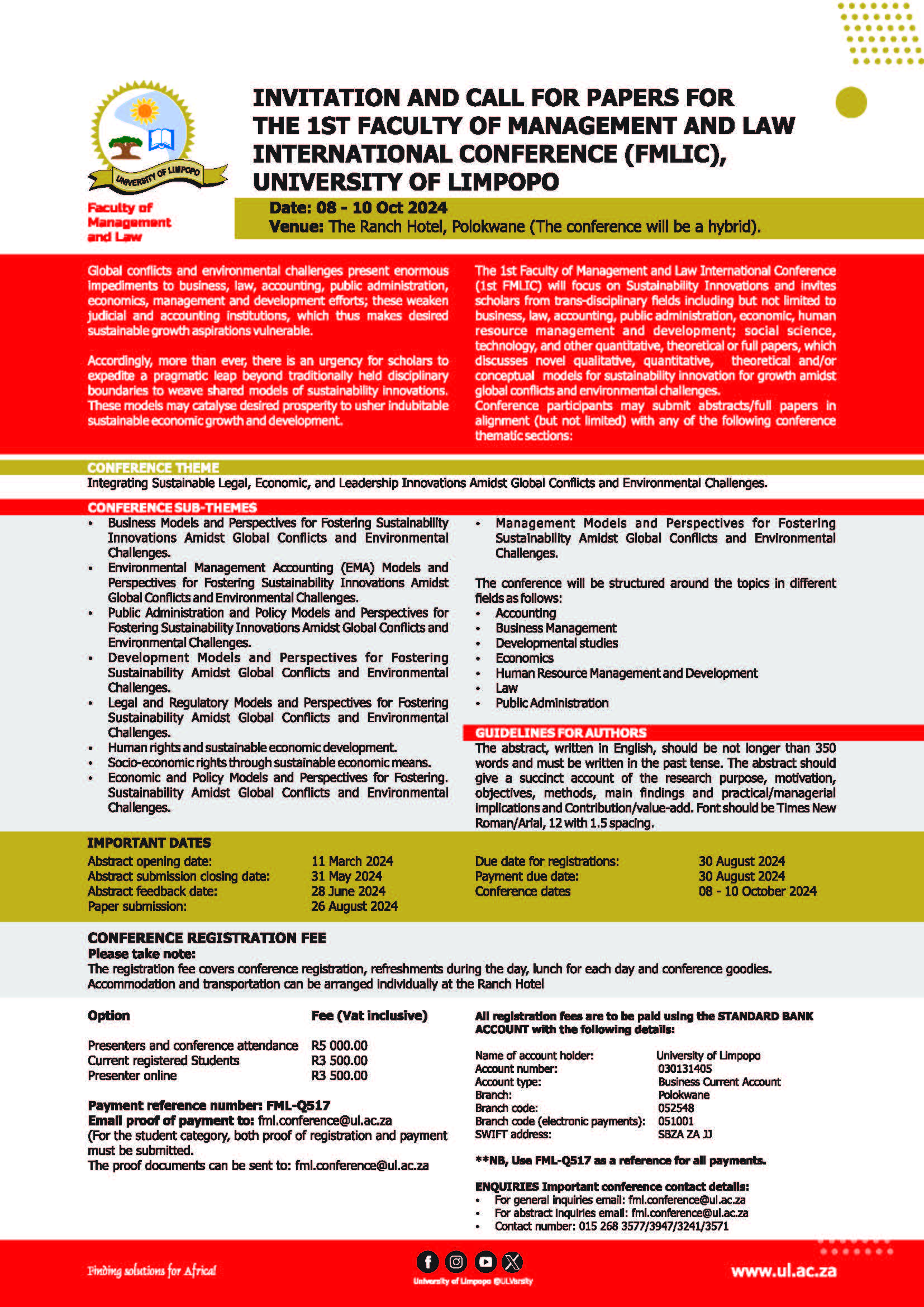 Academic Calendar University of Venda
